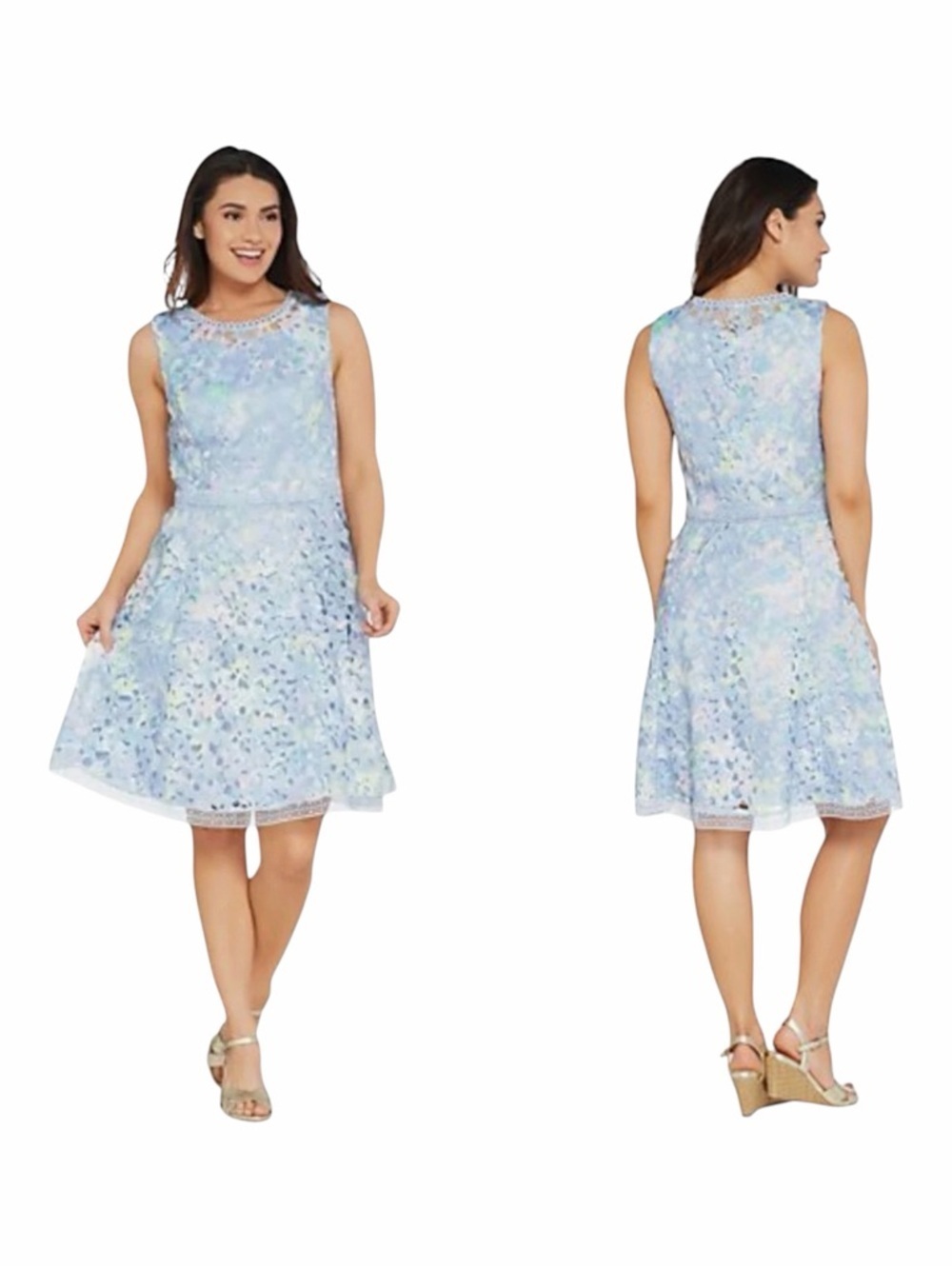Isaac Mizrahi LIVE! Special Edition Pastel Floral Lace Dress. Size 10.